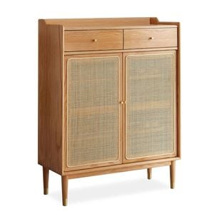 MIUZ Shoes Cabinet Storage Shoe Organiser Rack With Shelves Drawers Solid Oak