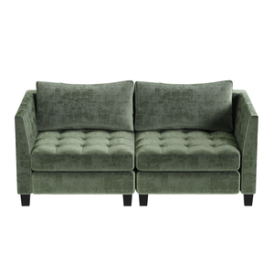 Ufurniture 2 Seater Sofa Chenille Modular Lounge Couch with Large Cushion Green