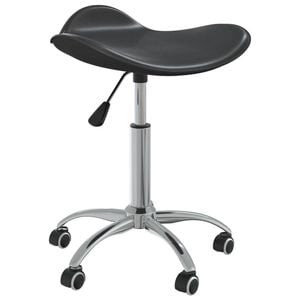 vidaXL Dining Chair Swivel Office Chair Adjustable Side Chair Black Faux Leather