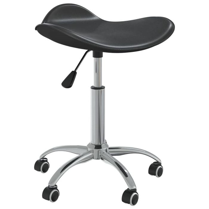 vidaXL Dining Chair Swivel Office Chair Adjustable Side Chair Black Faux Leather