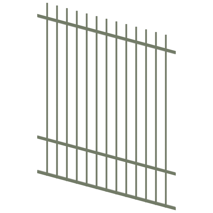 ProtectorAl 350 - 1200 x 1500mm Pale Eucalypt Raked Up to 15º Picket Top Pool Fence Panel