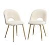 Oikiture 2PCS Dining Chairs Sherpa Golden White