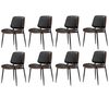 Oikiture 8x Dining Chairs Retro Faux Leather Black
