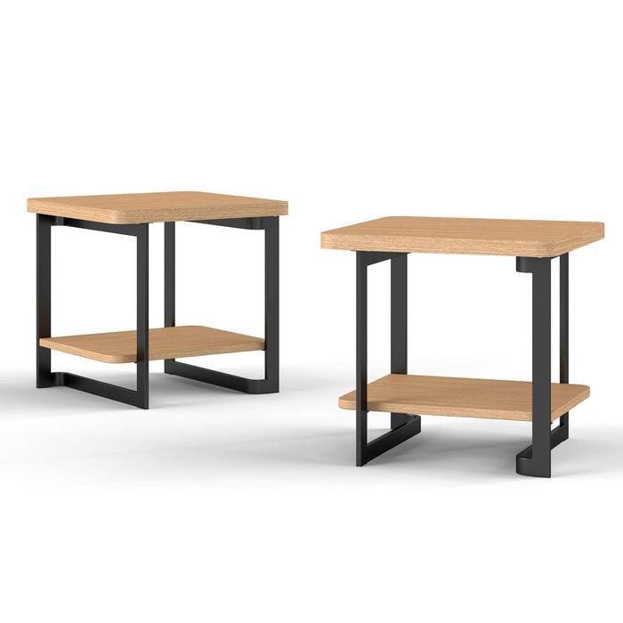 Familand 2x Wooden Side Table