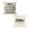 Catzon 2 Pcs Linen Throw Pillow Covers for Dear Dad Birthday Gifts for Father-Set 1