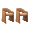 Maestro Furniture Set Of 2 Zuri Modern Fabric Kitchen Dining Arm Chair Rust Orange