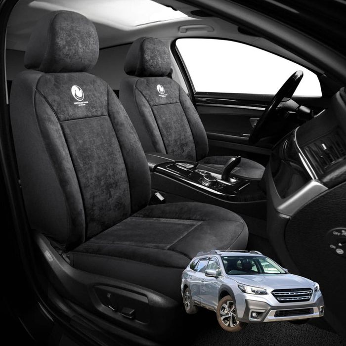 Australian Goose Edition Front Seat Covers for Subaru Outback 2021 - 2025 (6GEN) - Suede, Universal Fit - Black