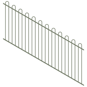 ProtectorAl 1201-2400W x 1200H Pale Eucalypt Loop Top Pool Fence Panel Raked 16-30º