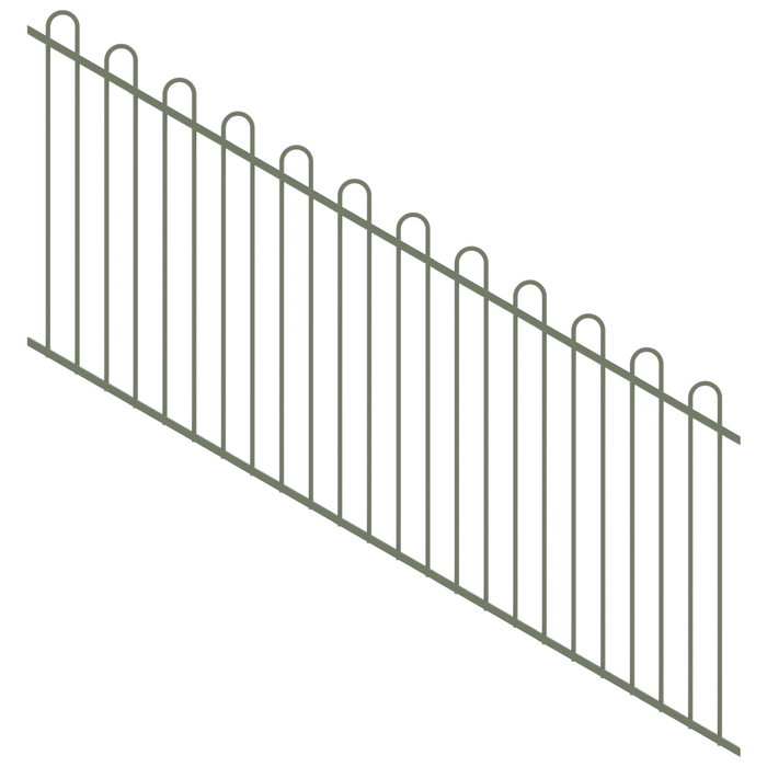 ProtectorAl 1201-2400W x 1200H Pale Eucalypt Loop Top Pool Fence Panel Raked 16-30º
