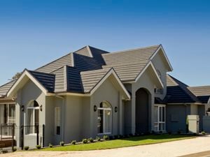 Rendered house with tiled roof