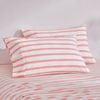 Dreamaker Bask Washed Cotton Yarn Dyed Stripe Pillowcase Coral Twin Pack