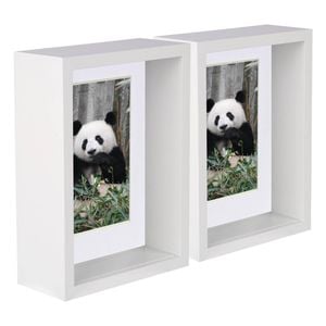 Nicola Spring 5" x 7" White 3D Deep Box Photo Frames - 4" x 6" Mount - Pack of 5