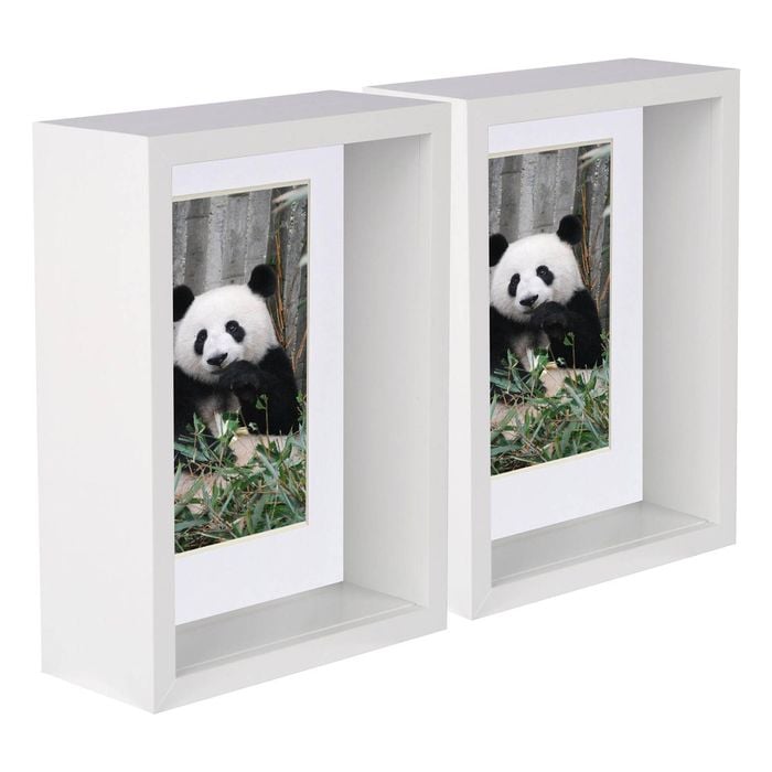 Nicola Spring 5" x 7" White 3D Deep Box Photo Frames - 4" x 6" Mount - Pack of 5