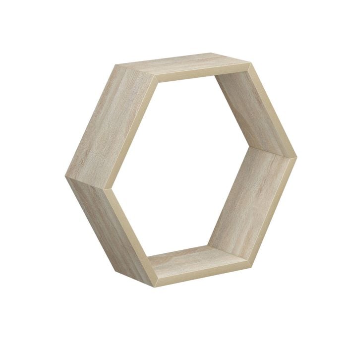 Flexi Storage Oak Hexagonal Shelf