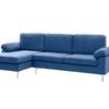 Pauline Velvet Sectional Sofa with Left Chaise - Blue