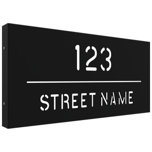 ProtectorAl 580 x 280mm Black Aluminium Cut Through Custom House Box Sign