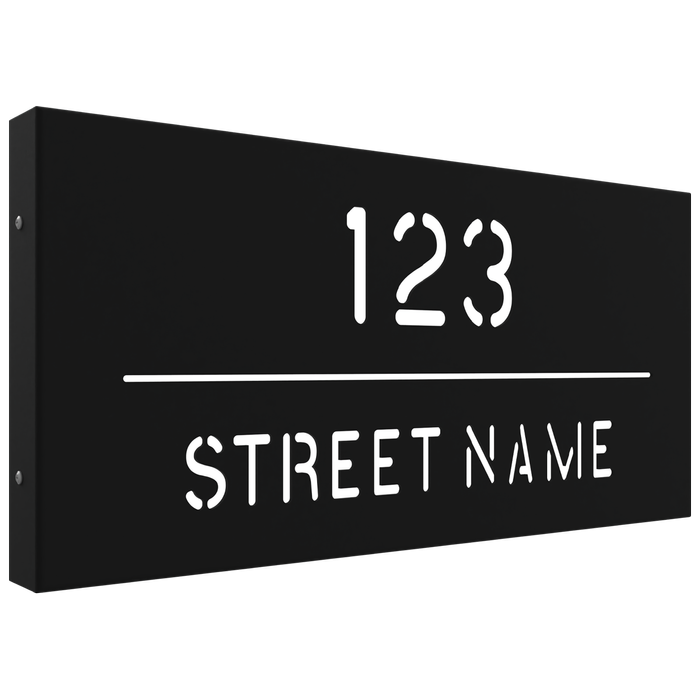 ProtectorAl 580 x 280mm Black Aluminium Cut Through Custom House Box Sign