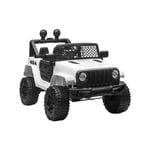 Mazam Kids Ride On Car 12v Electric Jeep Remote Vehicle Toy Cars White
