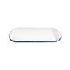 Urban Style Enamelware 32cm Porcelain w/ Blue Rim Tray White - White
