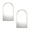 Oikiture Wall Mirrors 86x50cm Arched Gold Set of 2 Home Decor