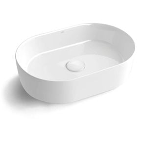 Attica 500 x 340mm Gloss White Cove Oval Basin