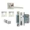 Miles Nelson Satin Nickel Lucca Square Rosette Entrance Set