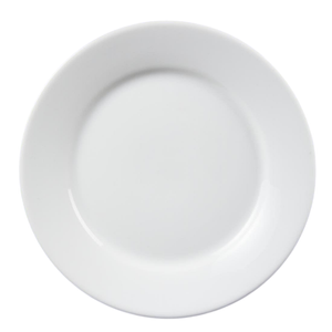 Olympia Whiteware Wide Rimmed Plates Porcelain White 230mm 12 Pack