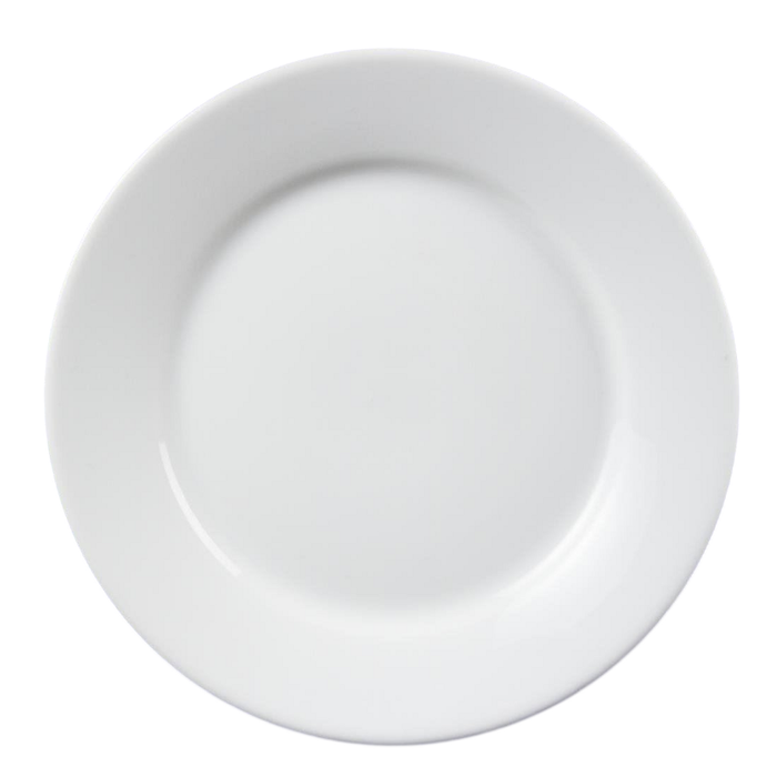 Olympia Whiteware Wide Rimmed Plates Porcelain White 230mm 12 Pack