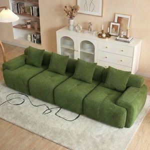 Advwin 354cm 4 Seater Sofa Corduroy Modular Foam Cloud Couch Lounge Compressed Sofa No Assembly Green