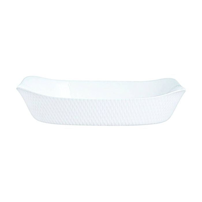 Luminarc Smart Wavy Rectangular Baking Dish 34x25cm Bakeware Opal Glass White