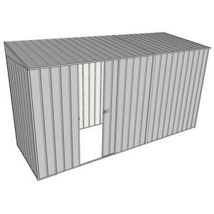 Build-A-Shed 1.2 x 3.7 x 2.0m Skillion Single Sliding Side Door Shed - Zinc