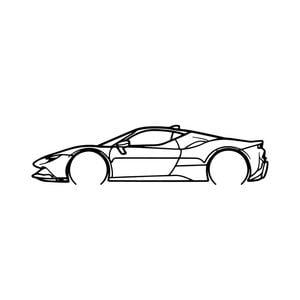 Ignite Laser Ferrari SF90 Stradale Silhouette Metal Wall Art Coated Black 15.7inch/40cm