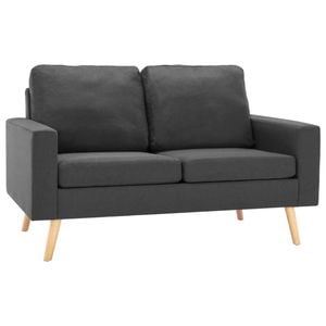 vidaXL 2-Seater Sofa Dark Grey Fabric Home Living Room Seating Couch Loveseat