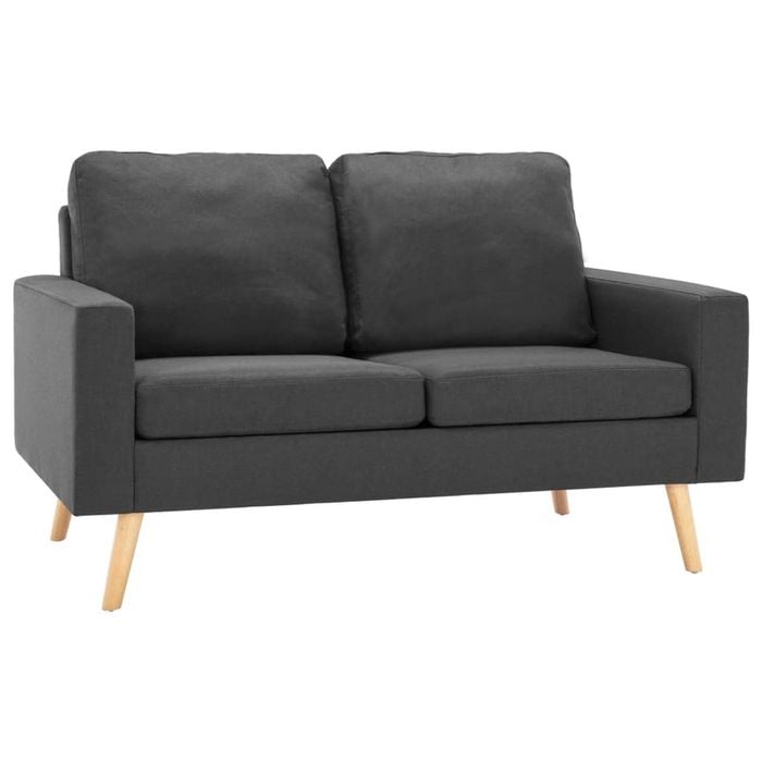 vidaXL 2-Seater Sofa Dark Grey Fabric Home Living Room Seating Couch Loveseat