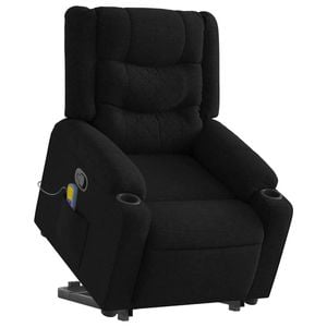 vidaXL Stand up Massage Recliner Chair Office Armchair Single Sofa Black Fabric