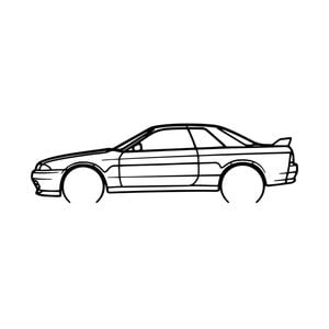 Ignite Laser Nissan R32 Skyline Silhouette Metal Wall Art Rustic Metal 47inch/120cm