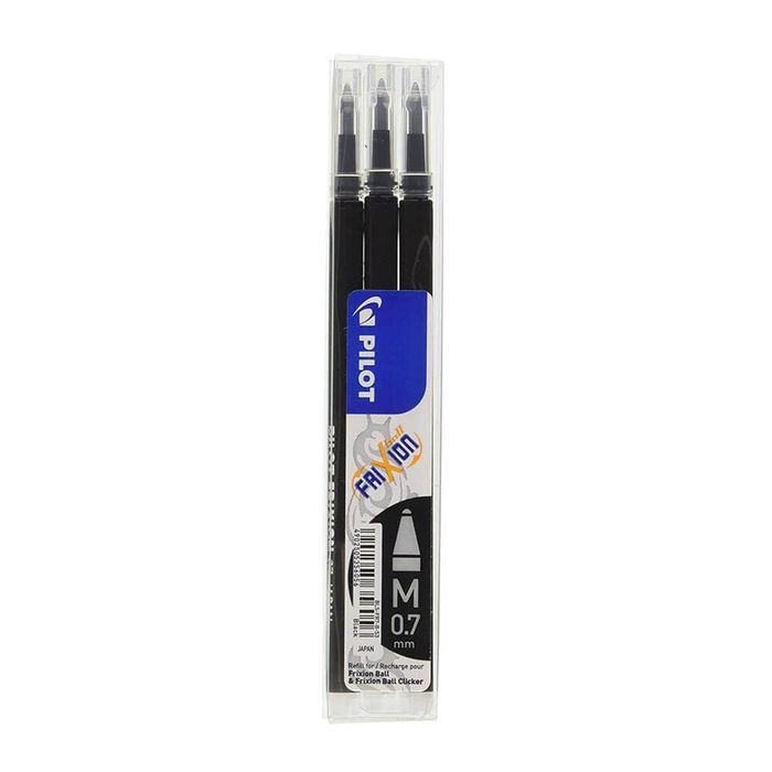 Pilot Frixion Rollerball Pen Refill 0.7mm Tip 3pk (Black)