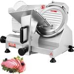 VEVOR Meat Slicer Silver Adjustable Thickness Electric for Home and Commercial Use