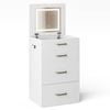 Ufurniture Dressing Table Stool Set LED Lights Mirror Vanity Desk with Storage Drawers & Jewelry Shelves Make up Table