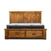 Camdenville King Bed Frame Storage Drawer Solid Pine Frame Oak