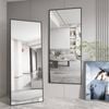 Oakory 165x60cm Rectangle Full Length Mirror, Floor Mirror With Aluminium Alloy Frame Black