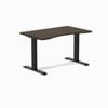 Desky Fixed Height Dark Bamboo Ergo Edge Desk 120x75cm Matte Black Leg