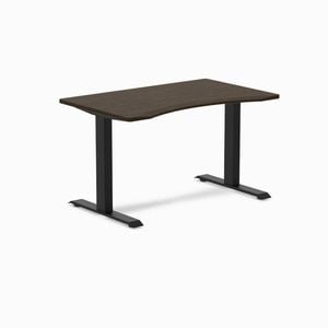 Desky Fixed Height Dark Bamboo Ergo Edge Desk 120x75cm Matte Black Leg
