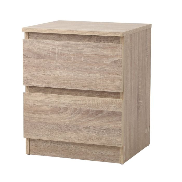 Oikiture Bedside Table Nightstand Natural