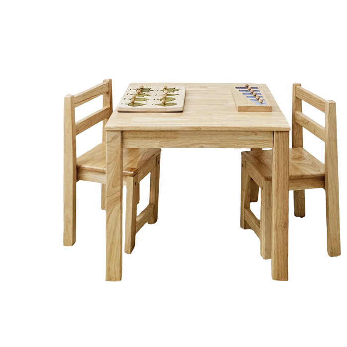 Standard Rubberwood Table with 2 Standard Chairs