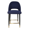Durafurn 650mm High Navy Fabric Semifreddo Counter Stool with Black Metal Legs