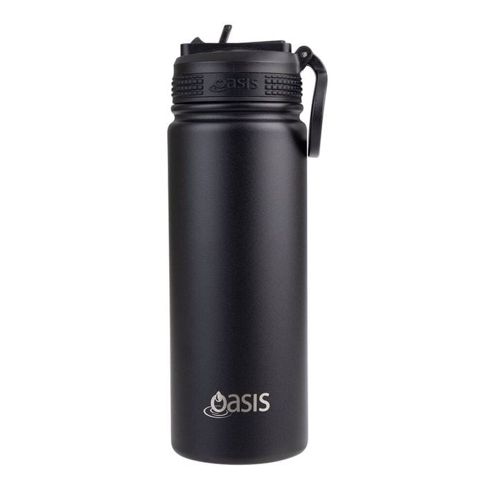 Oasis Stainless Steel Insulated Challenger Sports Drink Bottle 550ml Black