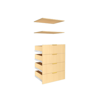Lugna 4 Drawer, 2 Shelf Insert Kit Sand - Fits 750 x 580mm Cabinet shell