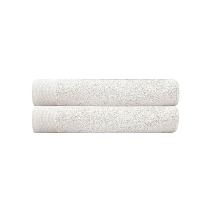 2pc Bambury Ultra soft Elvire Bath Towel 2 Pack Ivory Cotton Woven