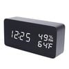 Catzon Wooden Alarm Clock With 3 Alarms 3 Brightness Voice Control-black